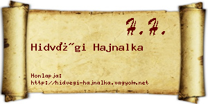 Hidvégi Hajnalka névjegykártya